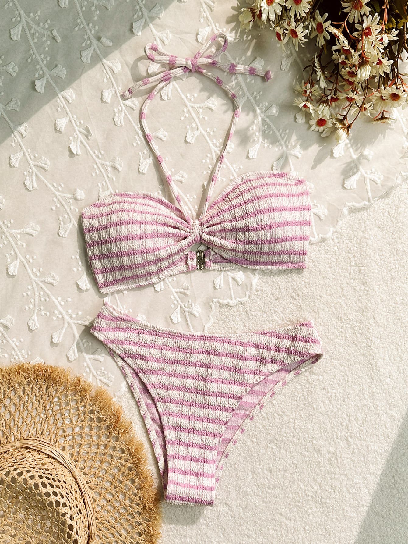 Bandeau-Bikini Streifen